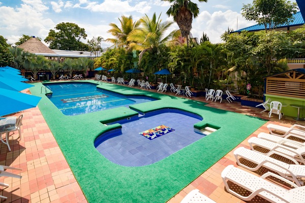 Outdoor pool, open 9:00 AM to 5:00 PM, sun loungers