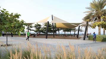 Beach nearby, free beach cabanas, beach umbrellas
