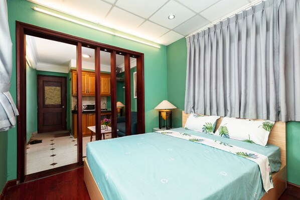 Appartement Deluxe | 1 chambre, bureau, chambres insonorisées, Wi-Fi gratuit