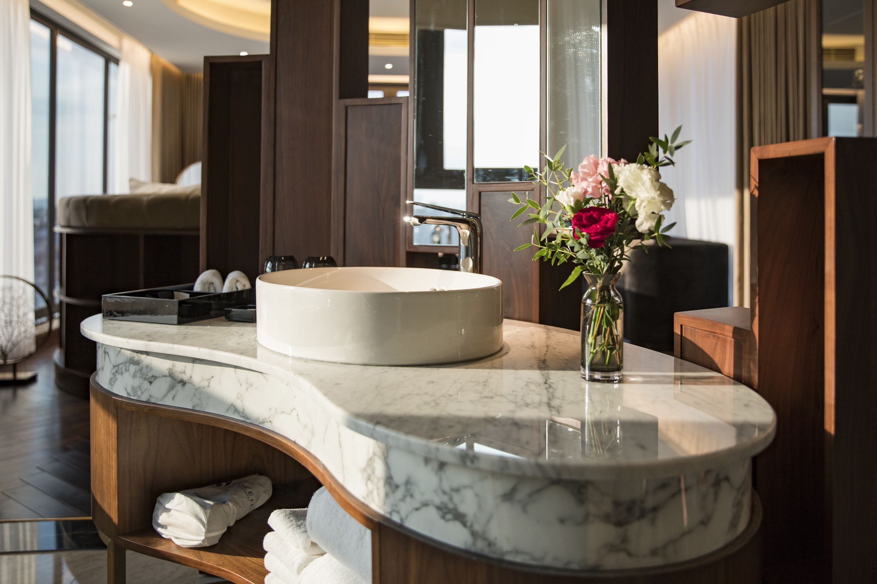 suite with terrace, panorama view | bathroom sink