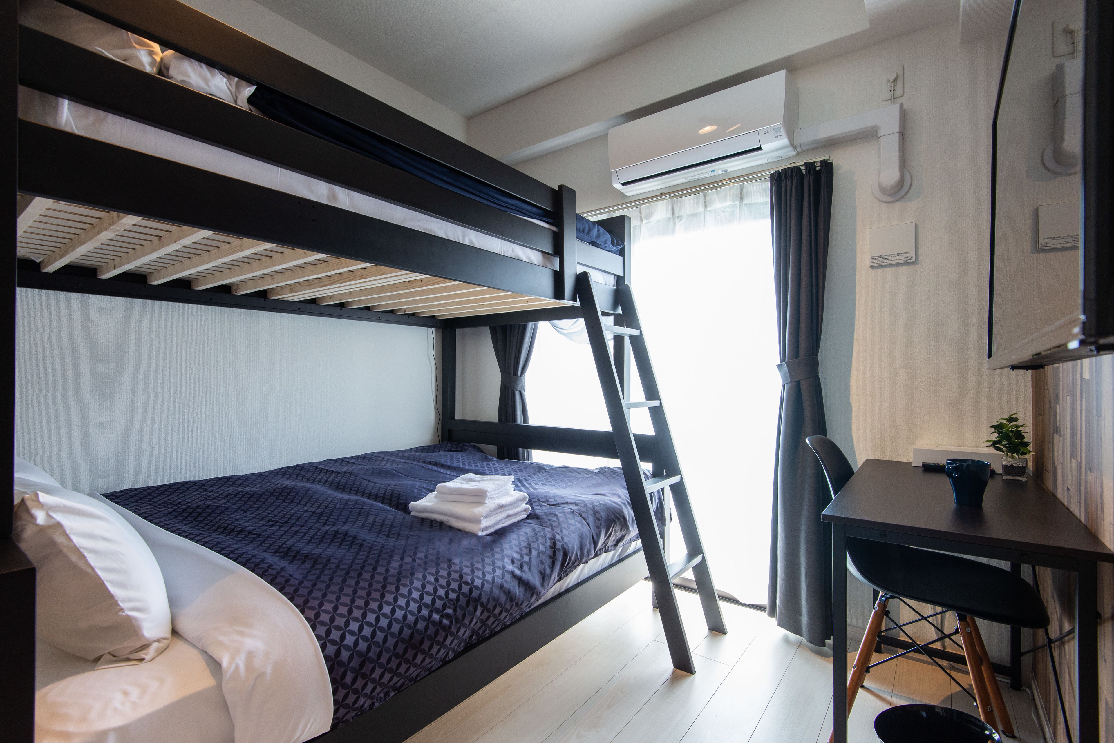 bunk bed twin | 1 bedroom, desk, blackout curtains, free wifi
