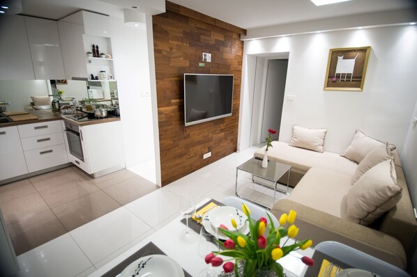 Comfort Apartment | Living area | LED TV - First Floor Flat - Adults Only (Ljubljana)