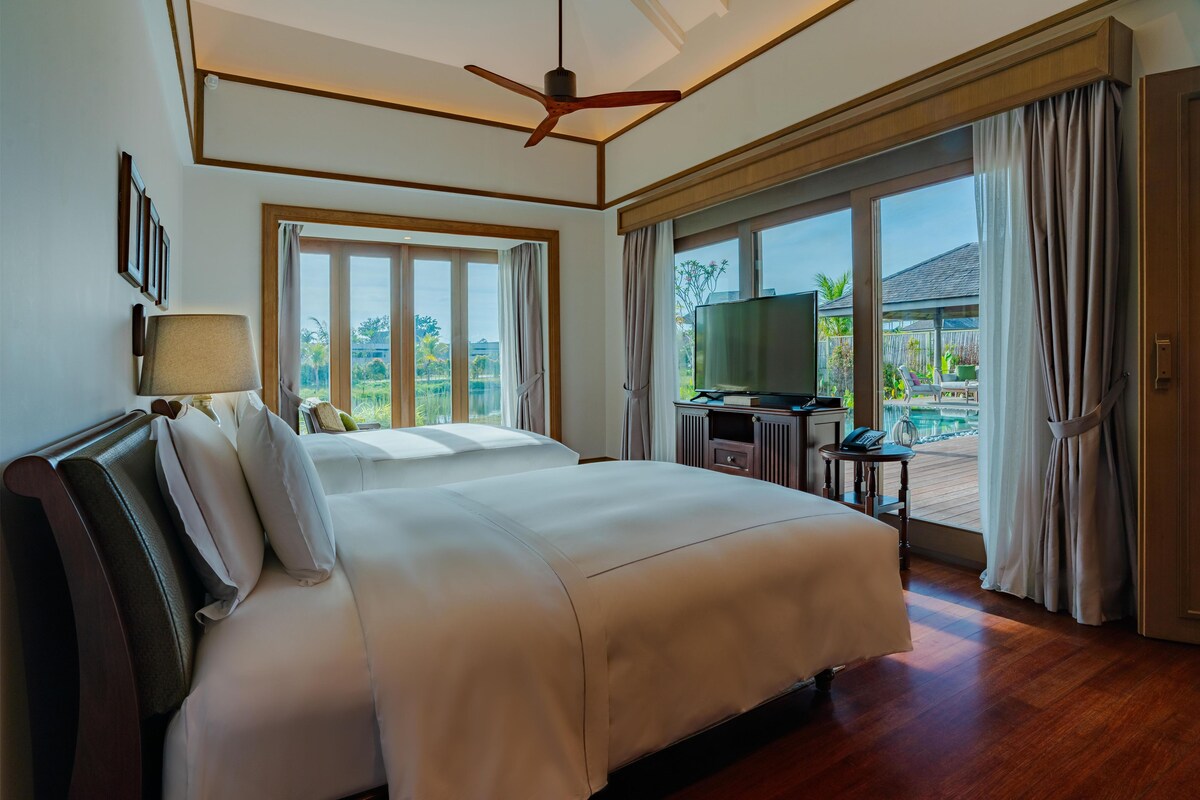 Two Bedroom Lagoon Pool Villa | Hypo-allergenic bedding, down duvets, minibar, in-room safe