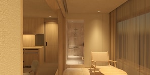 Japanese-Western Style Room (With open air hot spring) Non-Smoking | 1 bedroom, premium bedding, in-room safe, desk