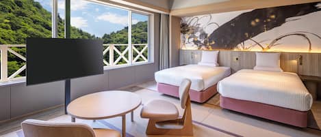 Japanese-Western style Room(With hot spring bathroom)(Non-smoking) | 1 bedroom, premium bedding, in-room safe, desk