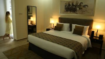 In-room safe, blackout curtains, iron/ironing board, bed sheets