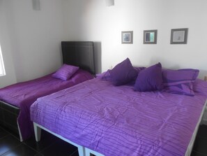 Blackout curtains, iron/ironing board, free WiFi, bed sheets