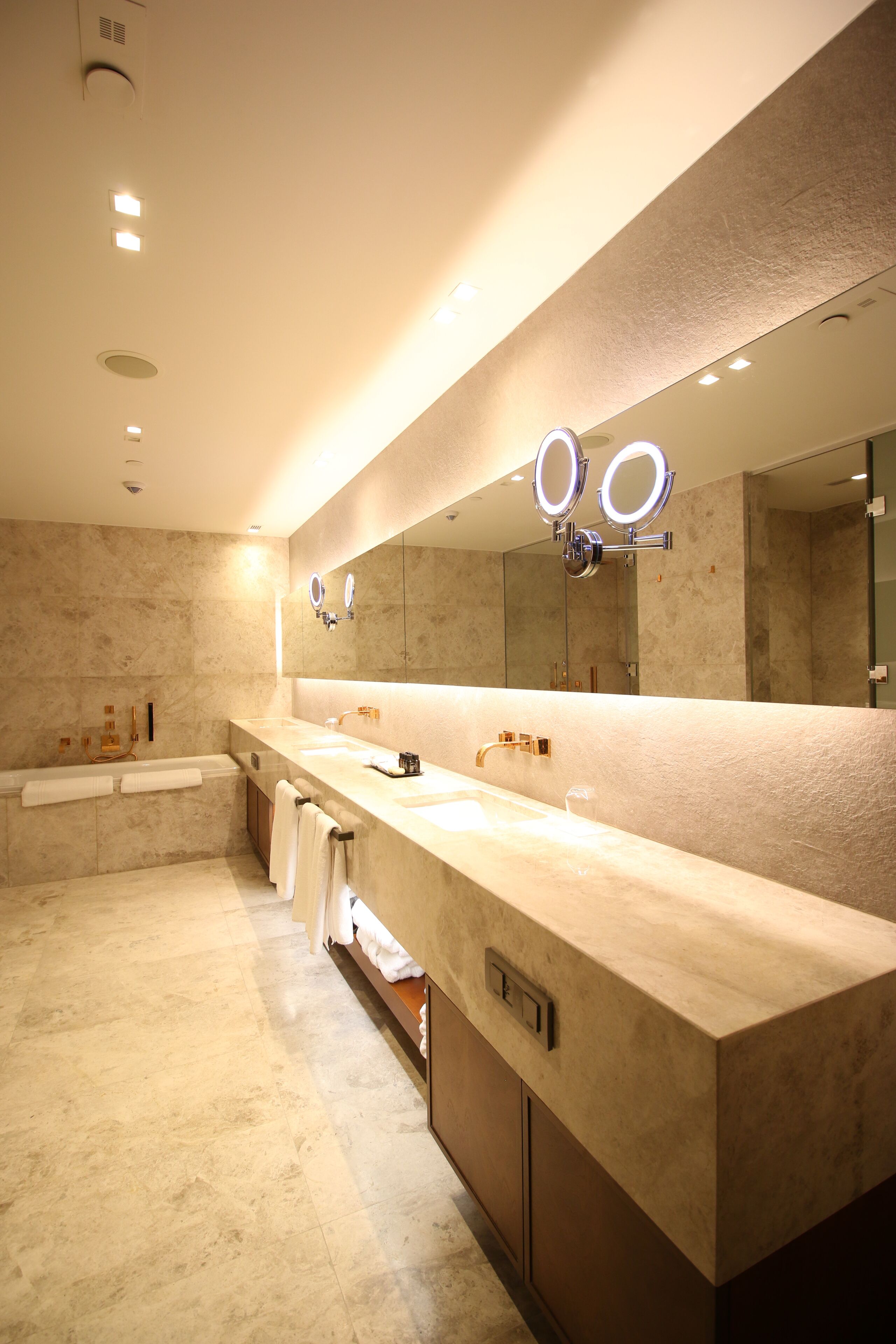 presidential suite | bathroom | combined shower/bathtub, spring water bathtub, rainfall showerhead