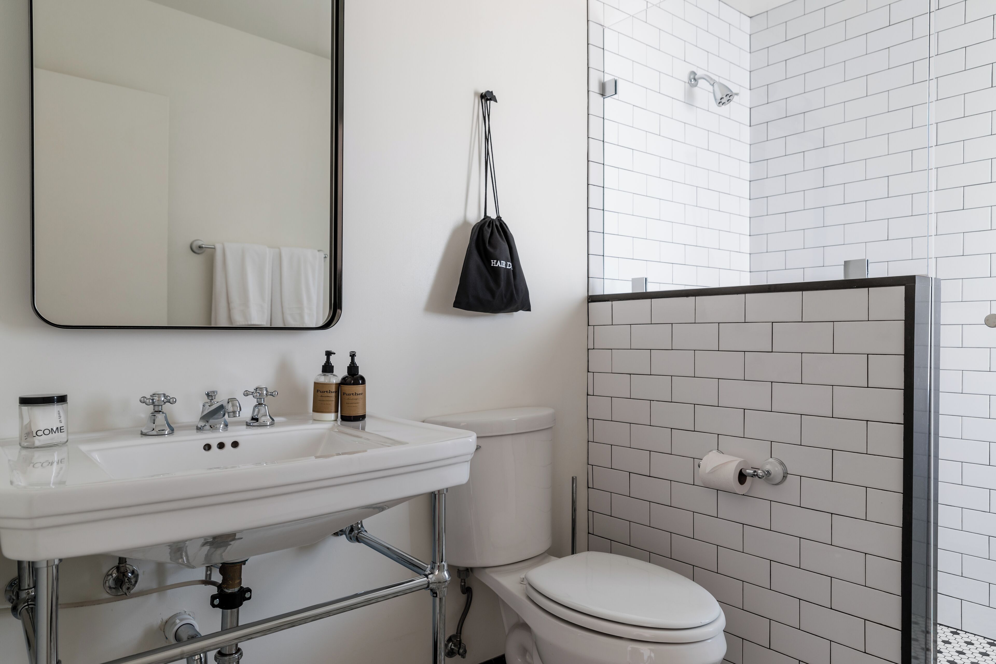 shower, free toiletries, hair dryer, bathrobes