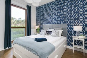 Apartment, 2 Schlafzimmer, Terrasse | 2 Schlafzimmer, Bügeleisen/Bügelbrett, kostenloses WLAN, Bettwäsche
