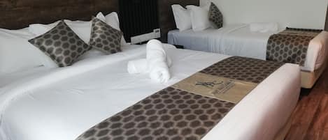 Desk, blackout curtains, soundproofing, iron/ironing board