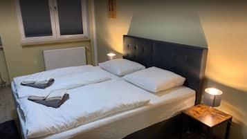 Desk, free WiFi, bed sheets