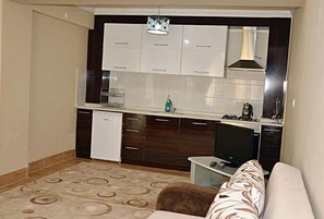 Apartment, 1 Bedroom | Private kitchenette | Fridge, oven, stovetop, cookware/dishes/utensils