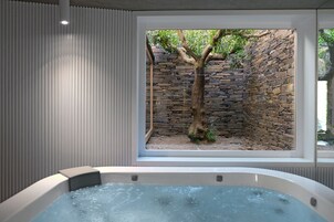 Bañera de hidromasaje cubierta