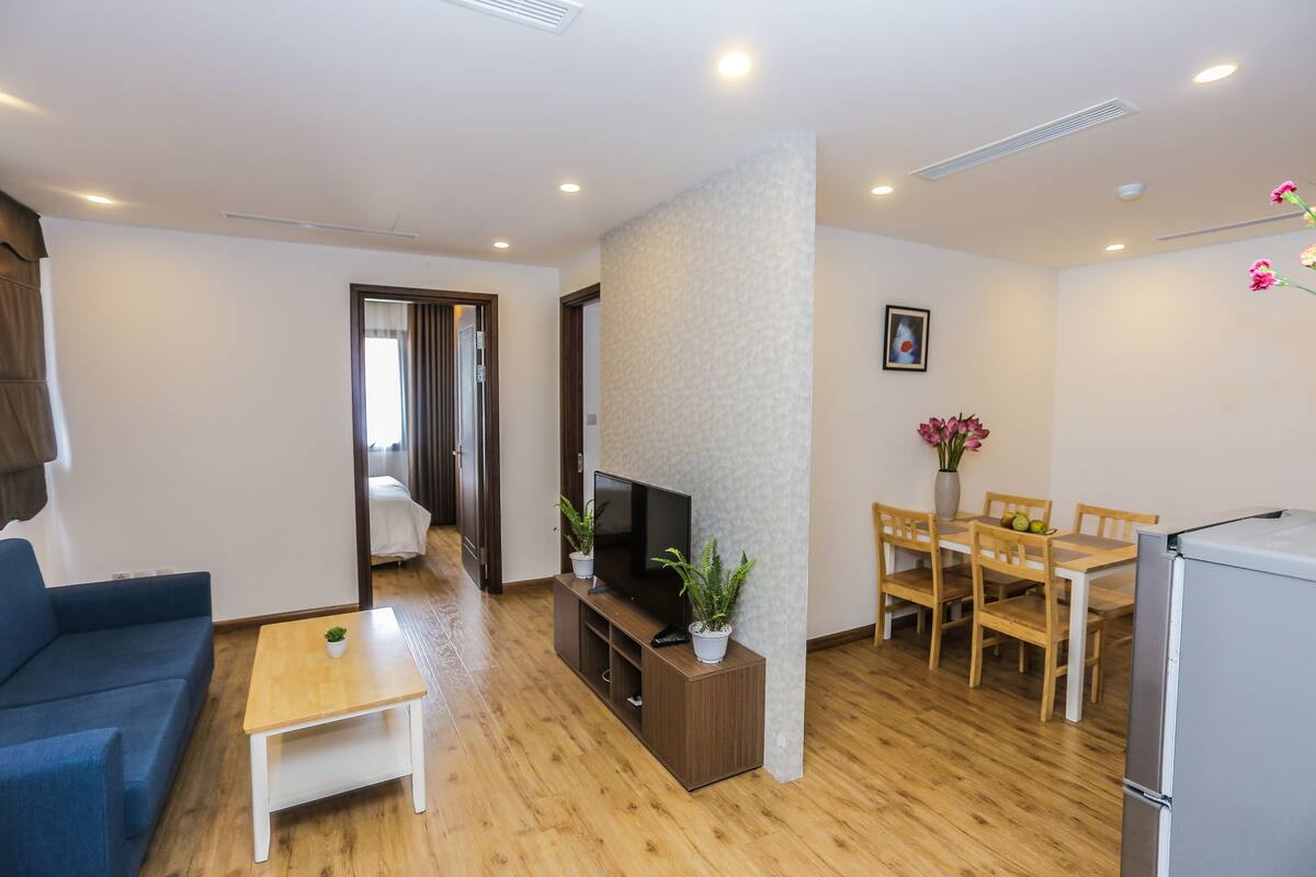 Suite, 2 Bedrooms | Living area | 45-inch Smart TV with digital channels, TV