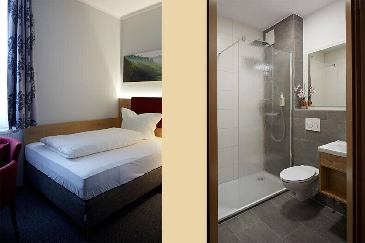 Single Room - Bed size varies between 120cm und 140cm width