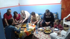 Breakfast, lunch, dinner served; local cuisine 