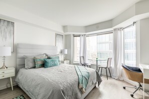 Individually decorated, individually furnished, desk, laptop workspace - Charming Yorkville Condos (Toronto)