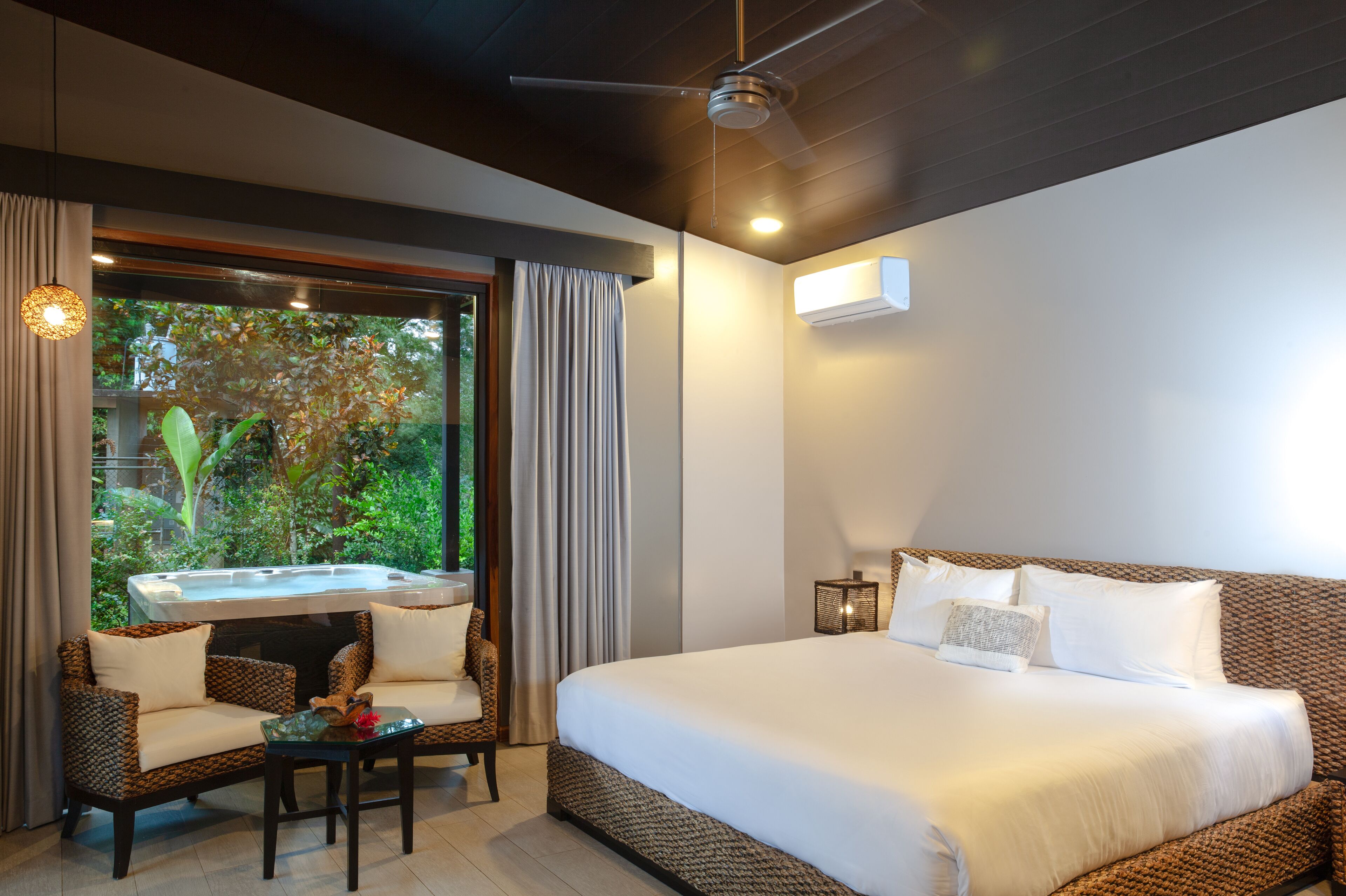 riverside deluxe bungalow with spa | premium bedding, memory-foam beds, minibar, in-room safe