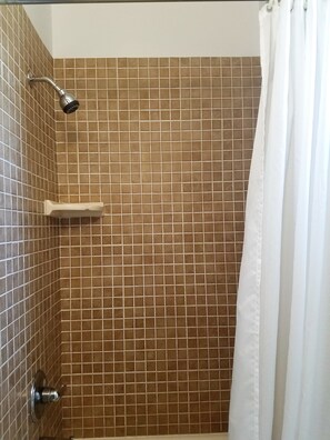 Rom – standard, 1 queensize-seng, kjøleskap og mikrobølgeovn, fjellutsikt | Bad | Regndusjhode, toalettartikler (inkludert), håndklær og såpe