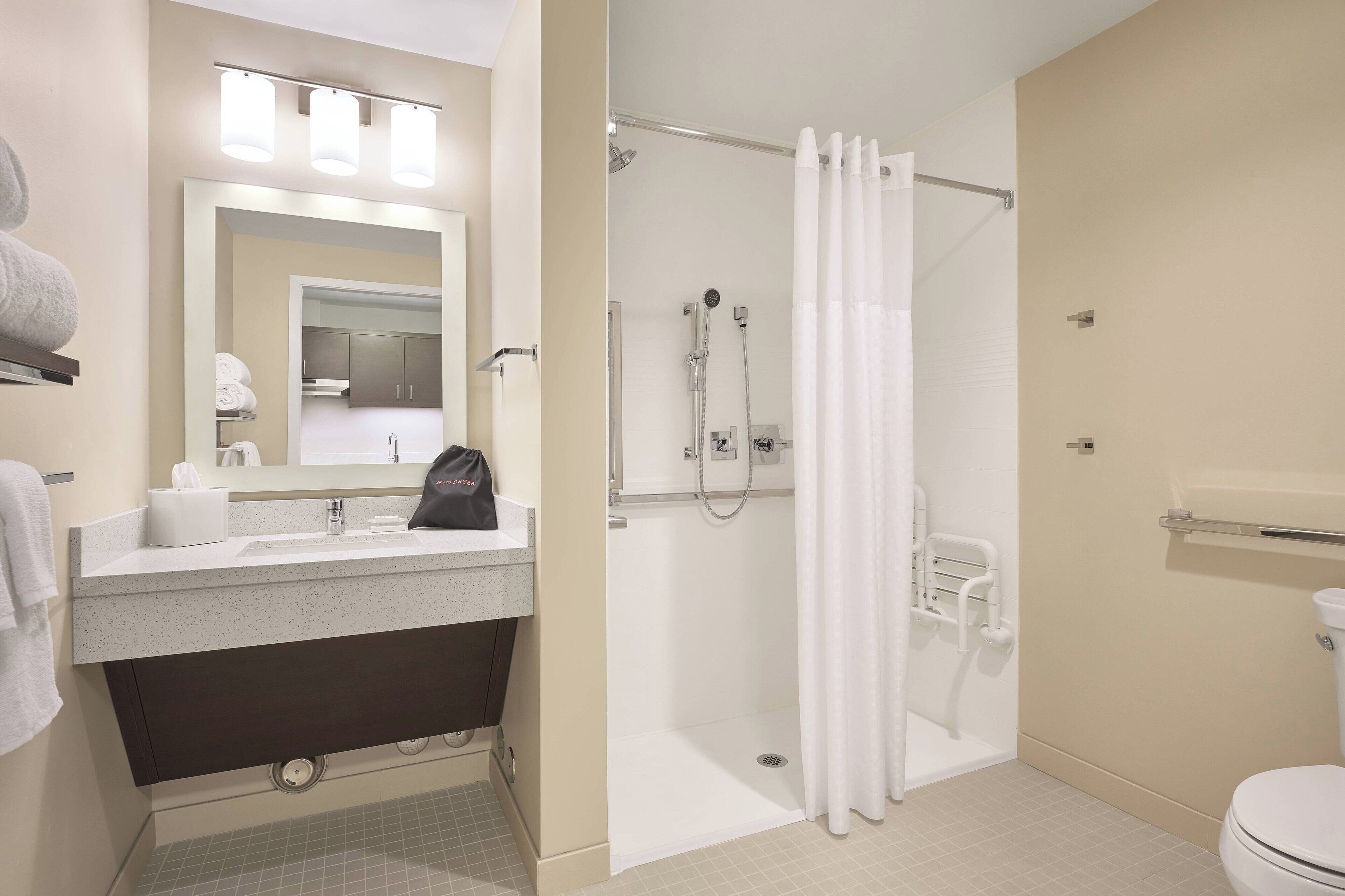 studio, 2 queen beds, city view | bathroom | free toiletries, hair dryer, towels, soap