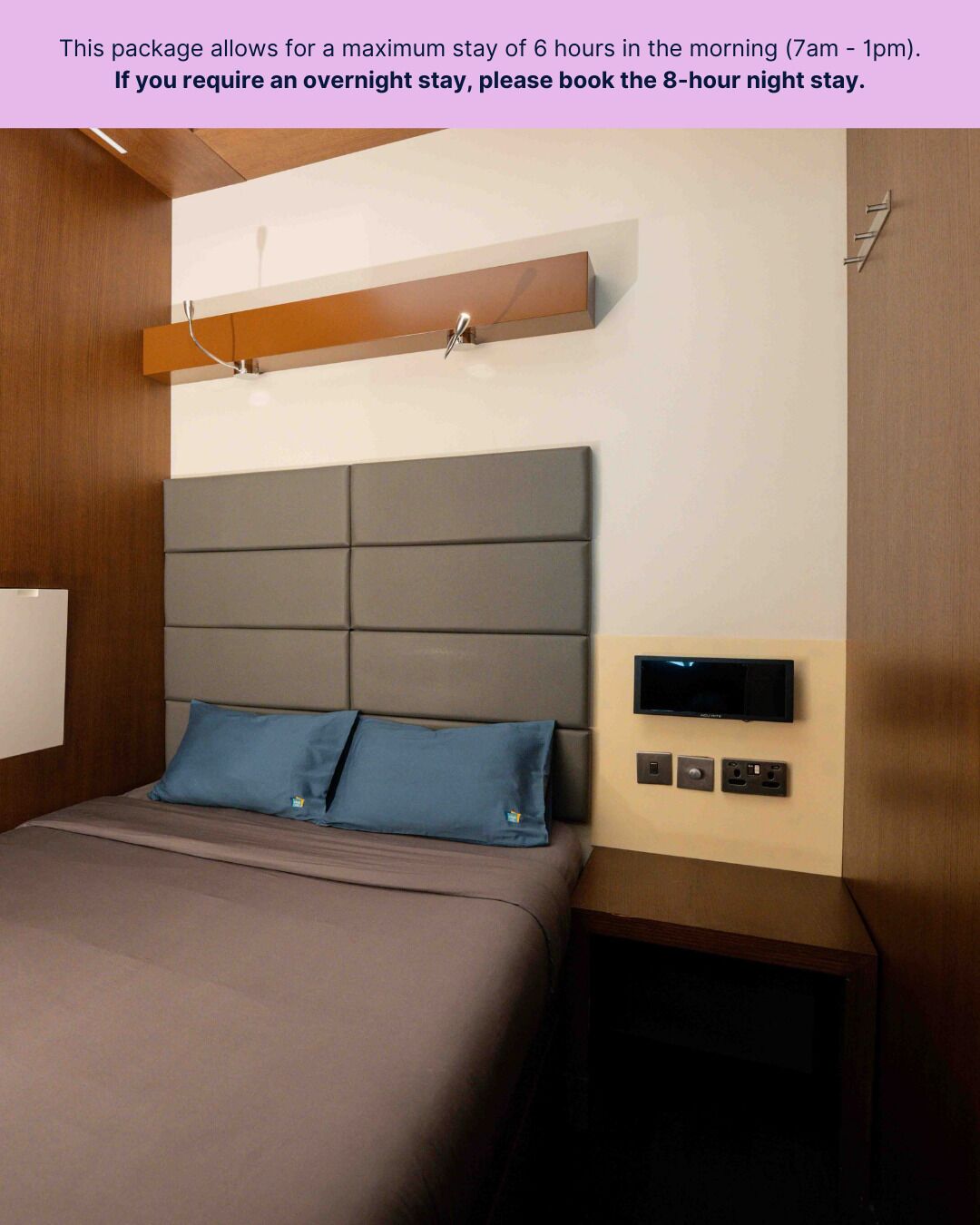 Single or Double YAWN Cabin (6 Hour Morning Stay from 07:00-13:00 hrs (7am-1pm)