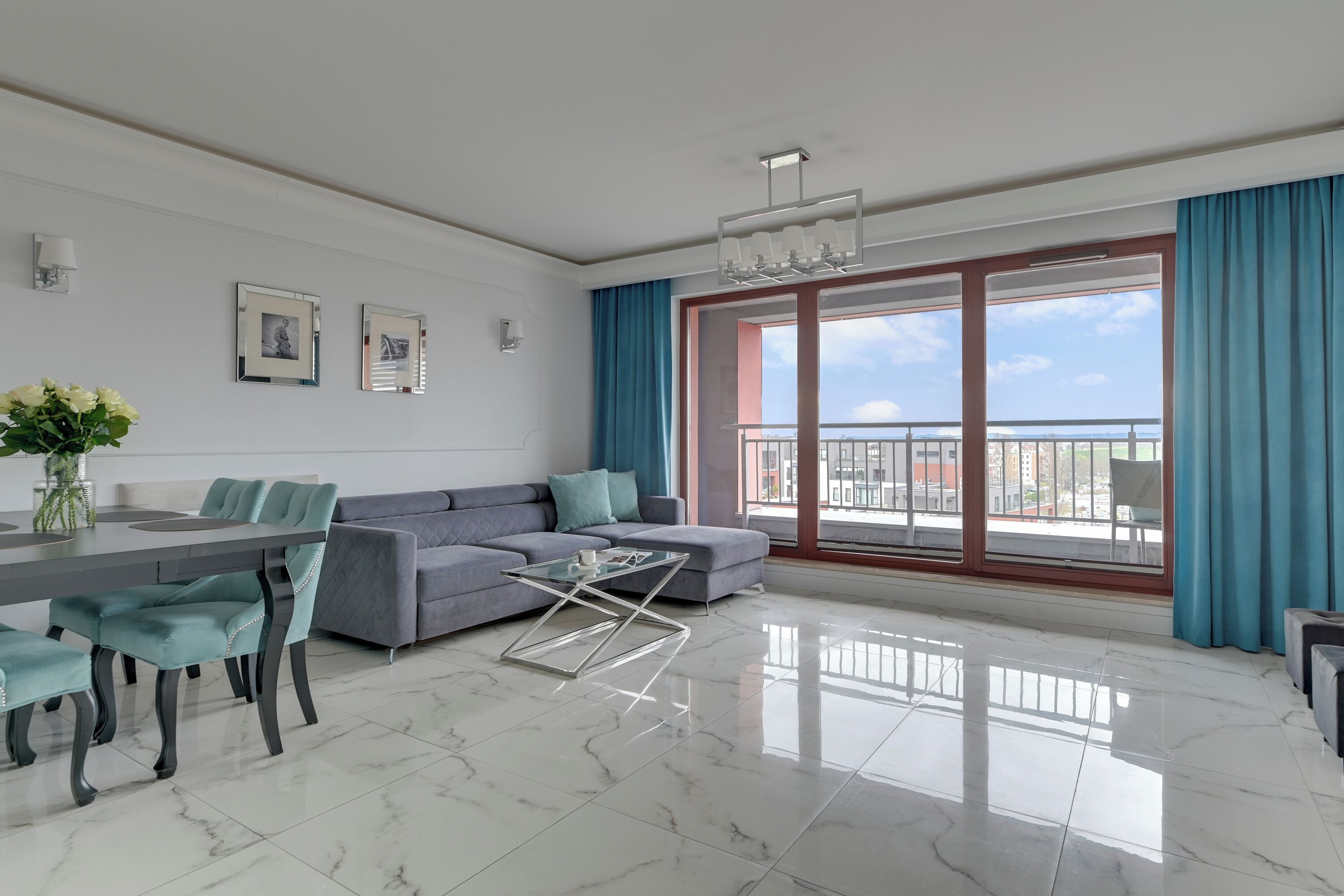 Comfort Apartment, 1 Bedroom, Balcony, River View | Living area | 50-inch TV with cable channels