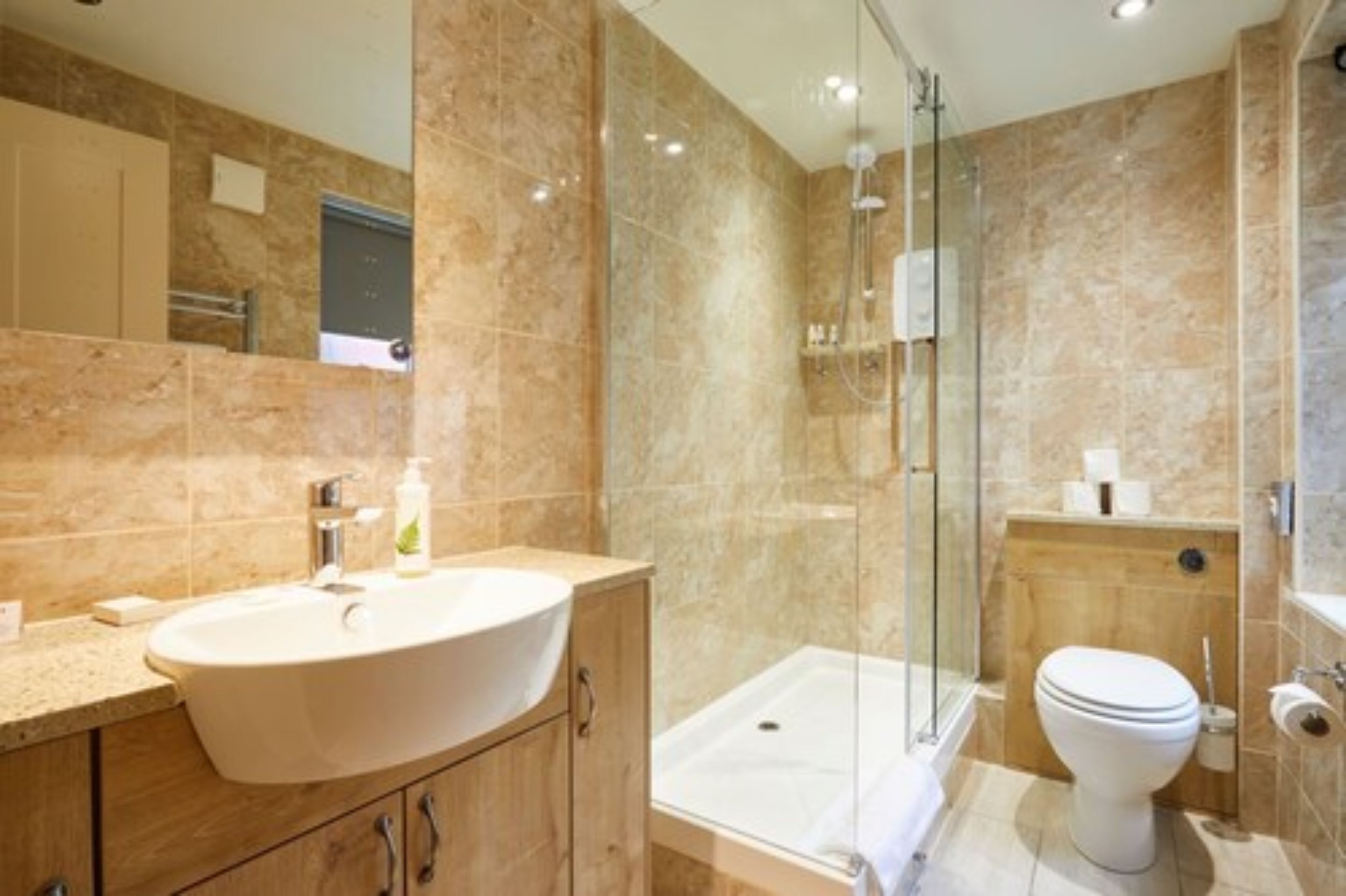Large Double Room | Bathroom | Shower, designer toiletries, hair dryer, bathrobes
