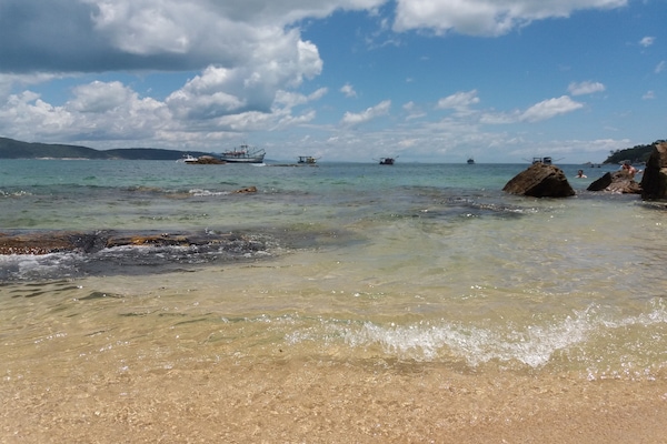 On the beach, white sand, 5 beach bars