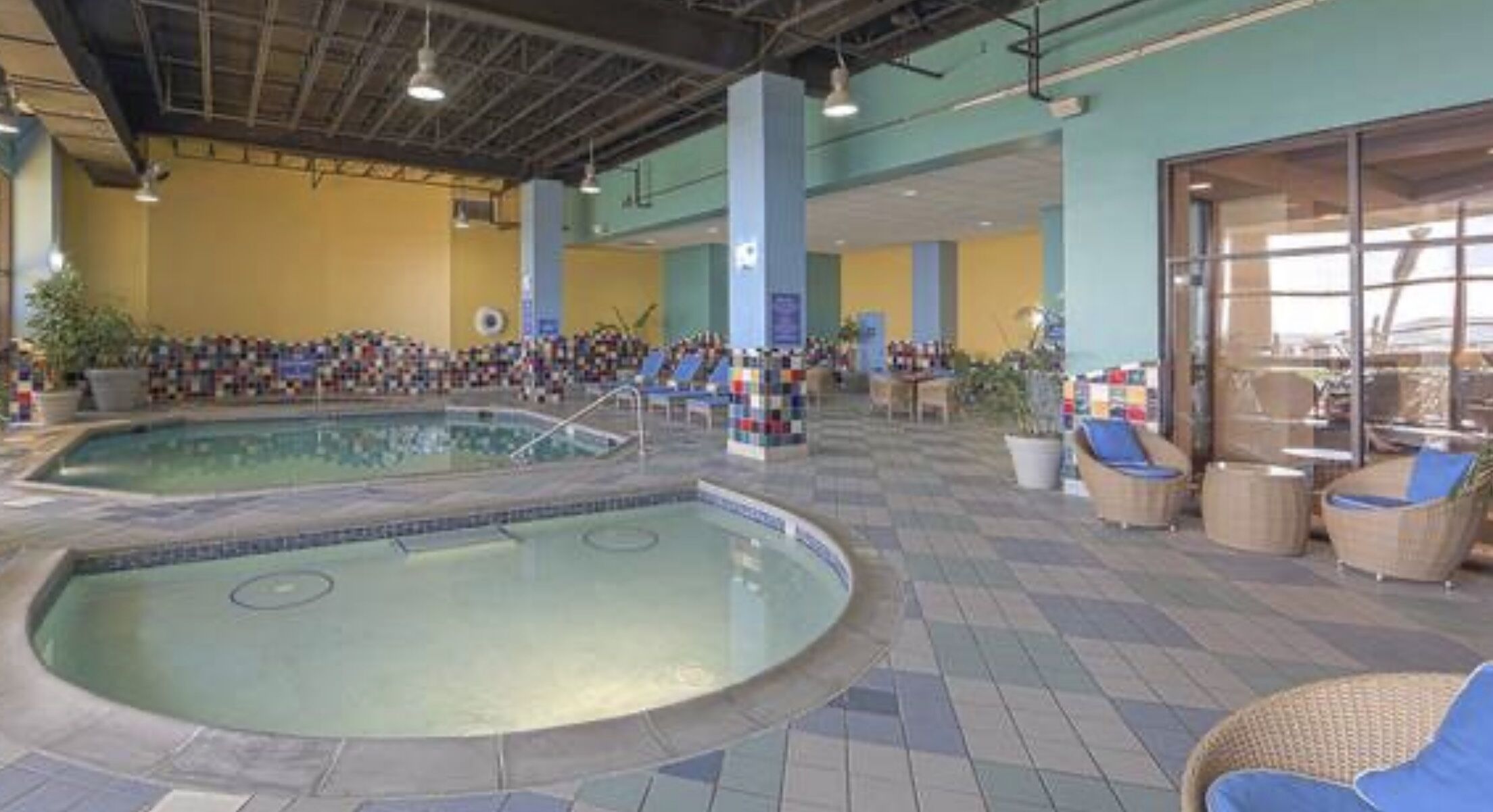 A rooftop pool
