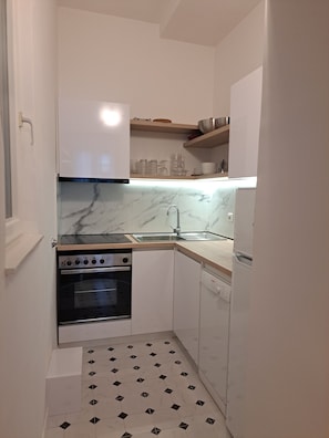 Fridge, oven, stovetop, dishwasher
