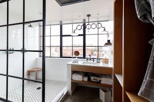 Ducha, cabezal de ducha tipo lluvia, artículos de tocador de diseñador