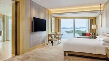 Quarto luxo, 1 cama King, vista para o oceano | Roupas de cama antialérgicas, edredons de pluma, frigobar