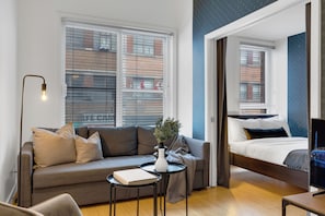 Premium Apartment, Multiple Beds, City View, Mezzanine (The Main 201) | Living area