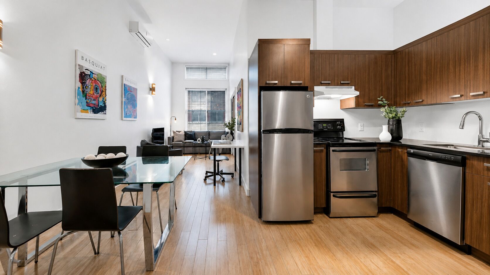 Superior Apartment, Multiple Beds, City View, Mezzanine (The Main 301) | Living area | 49-inch flat-screen TV with digital channels, Smart TV, offices