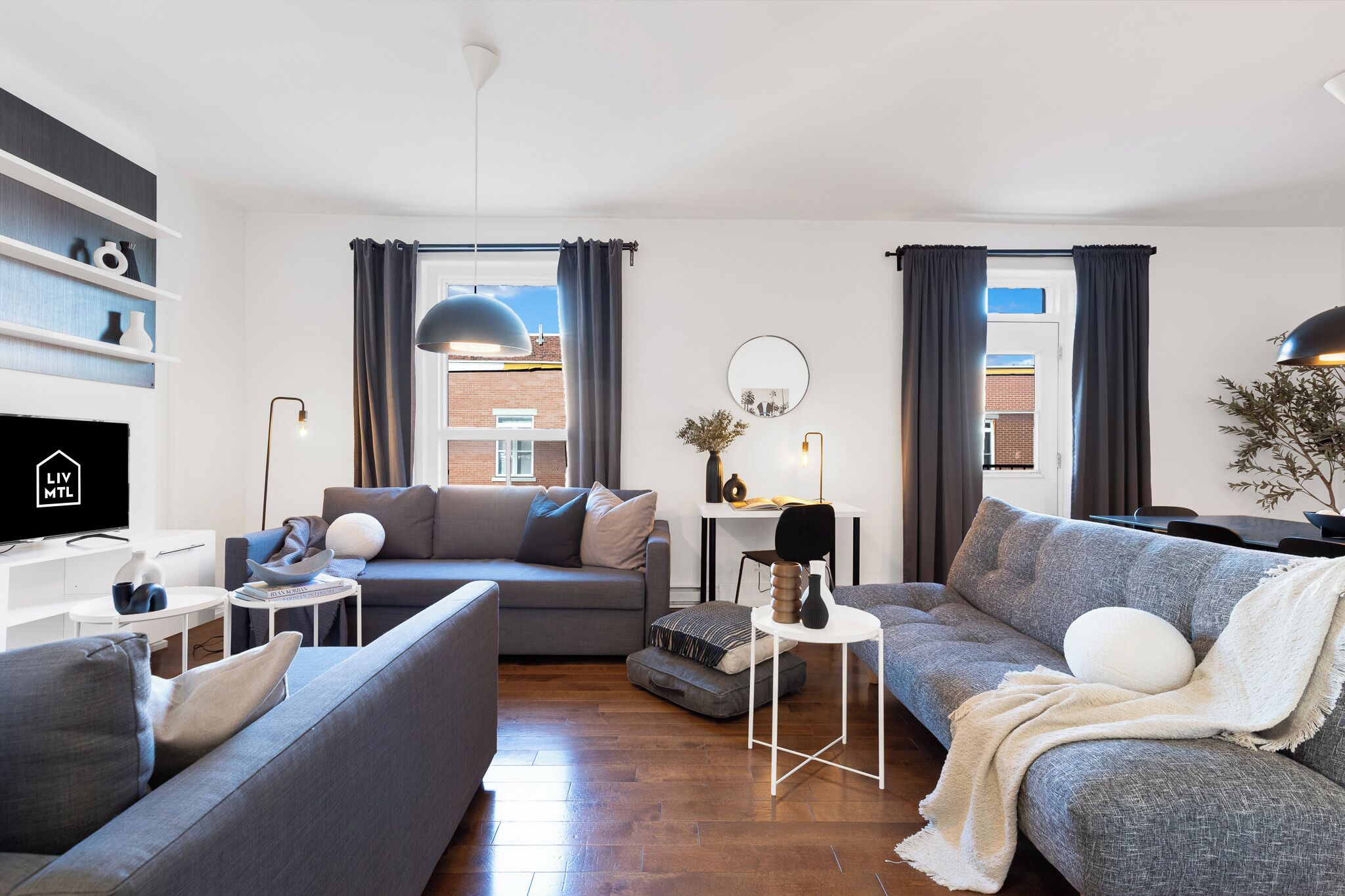 Premium Apartment, 4 Bedrooms, Pets Allowed, City View (The CH3 - Suite 3) | Living area | 60-inch Smart TV with digital channels, TV, Netflix