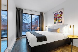 Prémium apartman, több ágy, kilátással a városra (Urban 3) | 2 hálószoba, prémium ágynemű, pehelypaplan és memóriahabos ágy