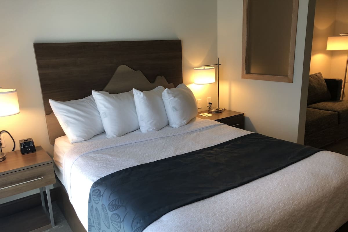 Chambre Double, 1 grand lit et 1 canapé-lit, vue océan