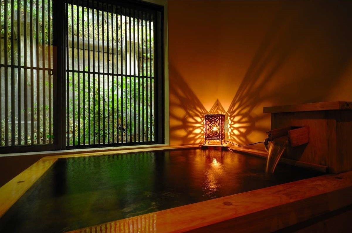 Deluxe Japanese Style Room for 5 People with Private Hot Spring Bath - Irori -, Non-Smoking | Bathroom | Hair dryer, slippers, electronic bidet, towels