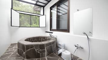 Japanese Style Room for 6 People with Big Bathtub, Non-Smoking | Bathroom | Hair dryer, slippers, electronic bidet, towels