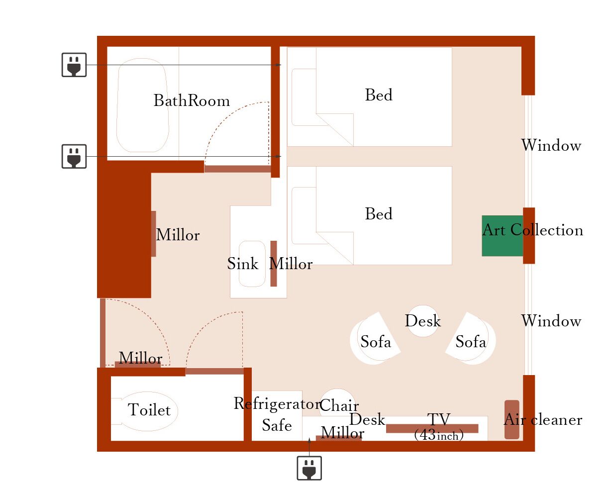 deluxe twin room | down duvets, in-room safe, desk, free wifi