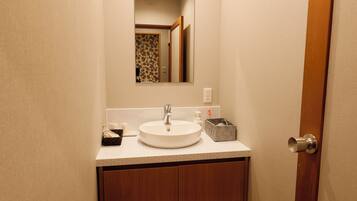 Hair dryer, slippers, electronic bidet, towels