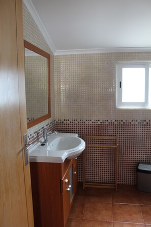 Departamento, 1 habitación, vista al río (II) | Baño | Regadera, secadora de cabello, toallas 