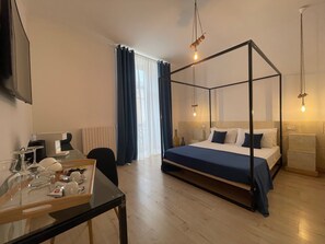 Deluxe-rum - balkong | Skrivbord, ljudisolering, gratis wi-fi och sängkläder