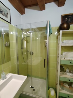 Deluxe Studio Suite | Bathroom | Shower, hair dryer, bidet, towels