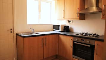 Microwave, oven, stovetop, electric kettle