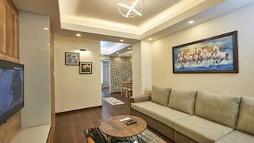 Quiet Spot @Patan 3BHK | Living area | 32-inch LED TV with digital channels, TV