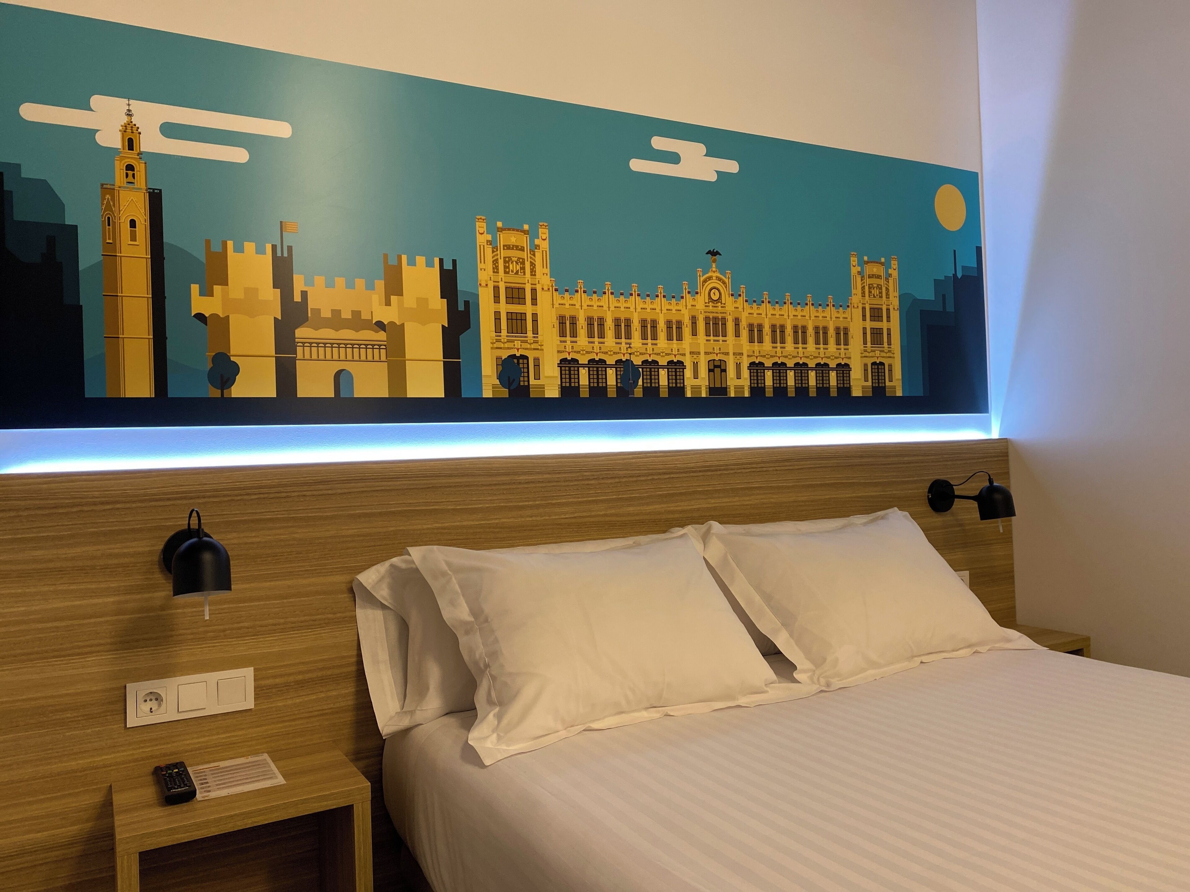Down comforters, memory foam beds, WiFi (free), bed sheets
