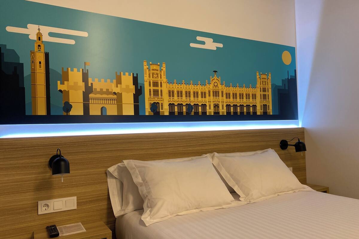 Down comforters, memory foam beds, WiFi (free), bed sheets