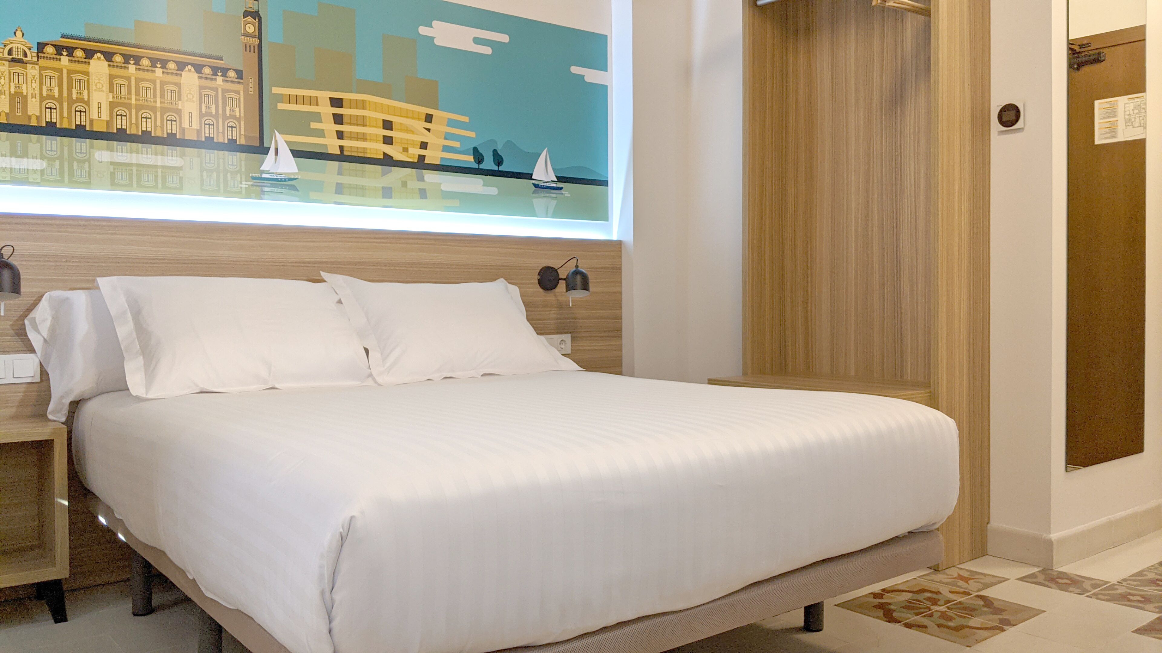 Down comforters, memory foam beds, WiFi (free), bed sheets